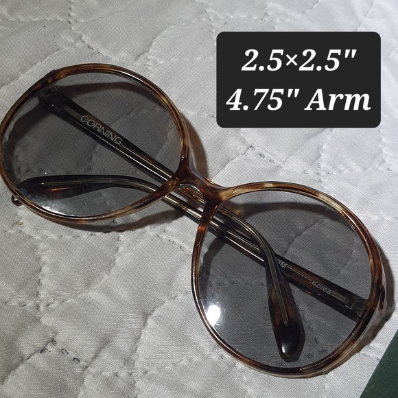 CORNING 2023M Vintage Round Sunglasses Tortoiseshell Korea Women's 4.75 Arm - Picture 2 of 5